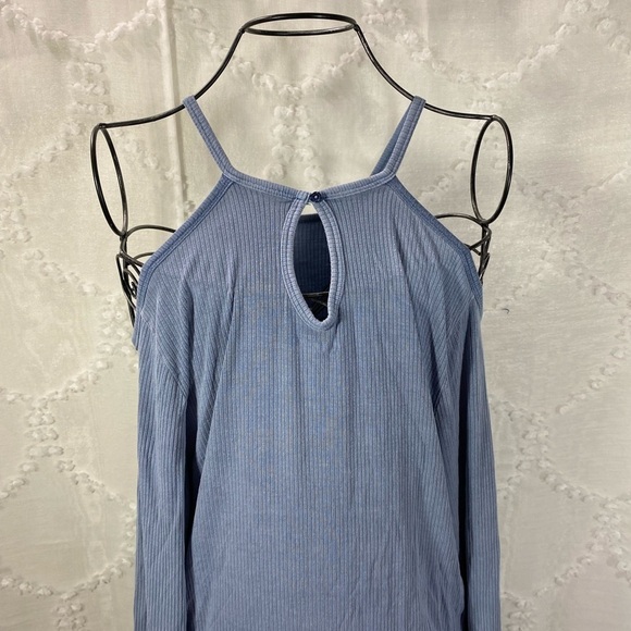 Arizona jeans cold shoulder blue top size L - Picture 5 of 10